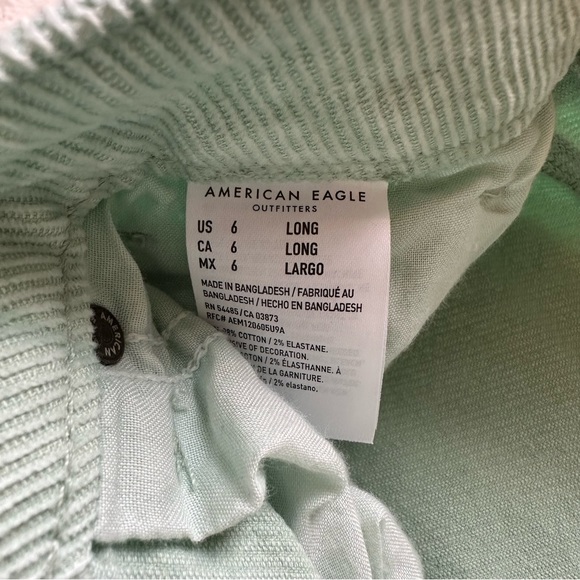 American Eagle Light Turquoise Straight Leg Corduroy Pants - Picture 6 of 6